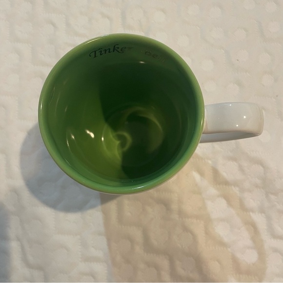 Tinkerbell Disney Parks Coffee Mug Bejeweled T White and Green Graphic Peter Pan - Picture 3 of 7